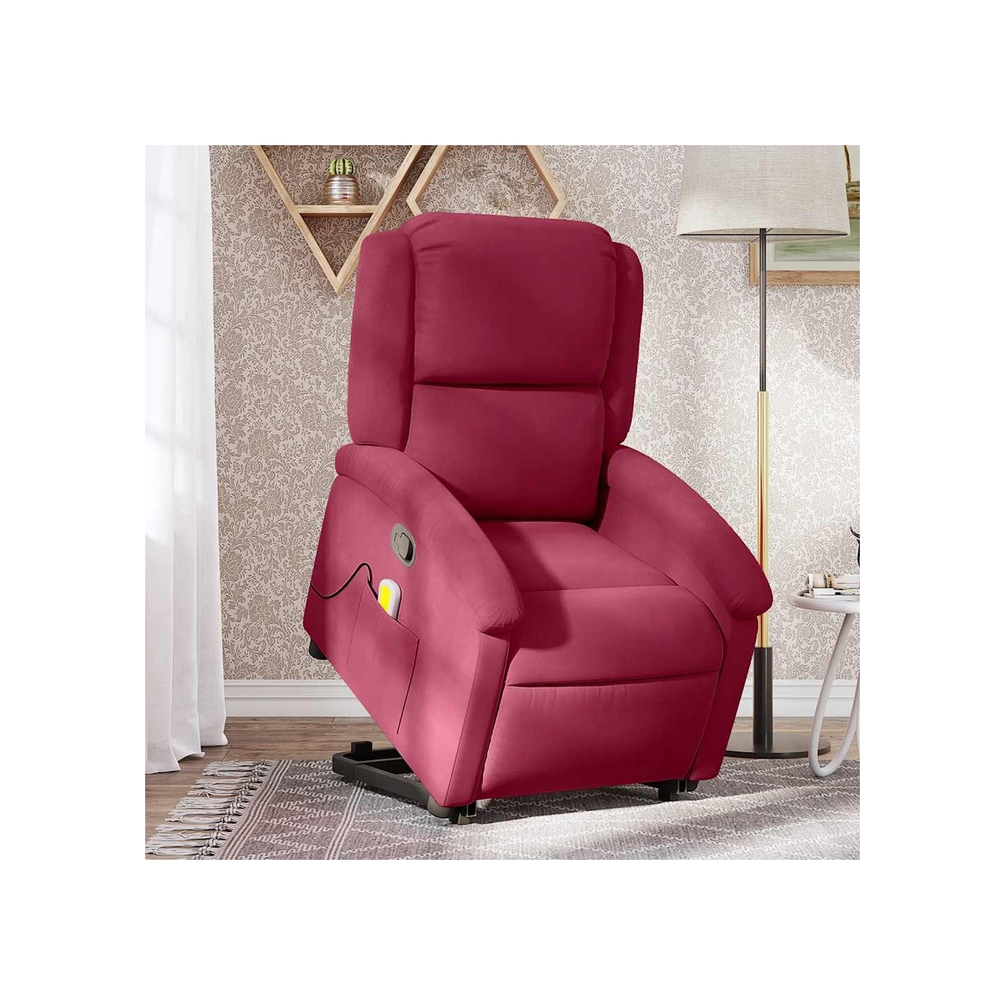 Fauteuil de massage inclinable Rouge bordeaux Velours