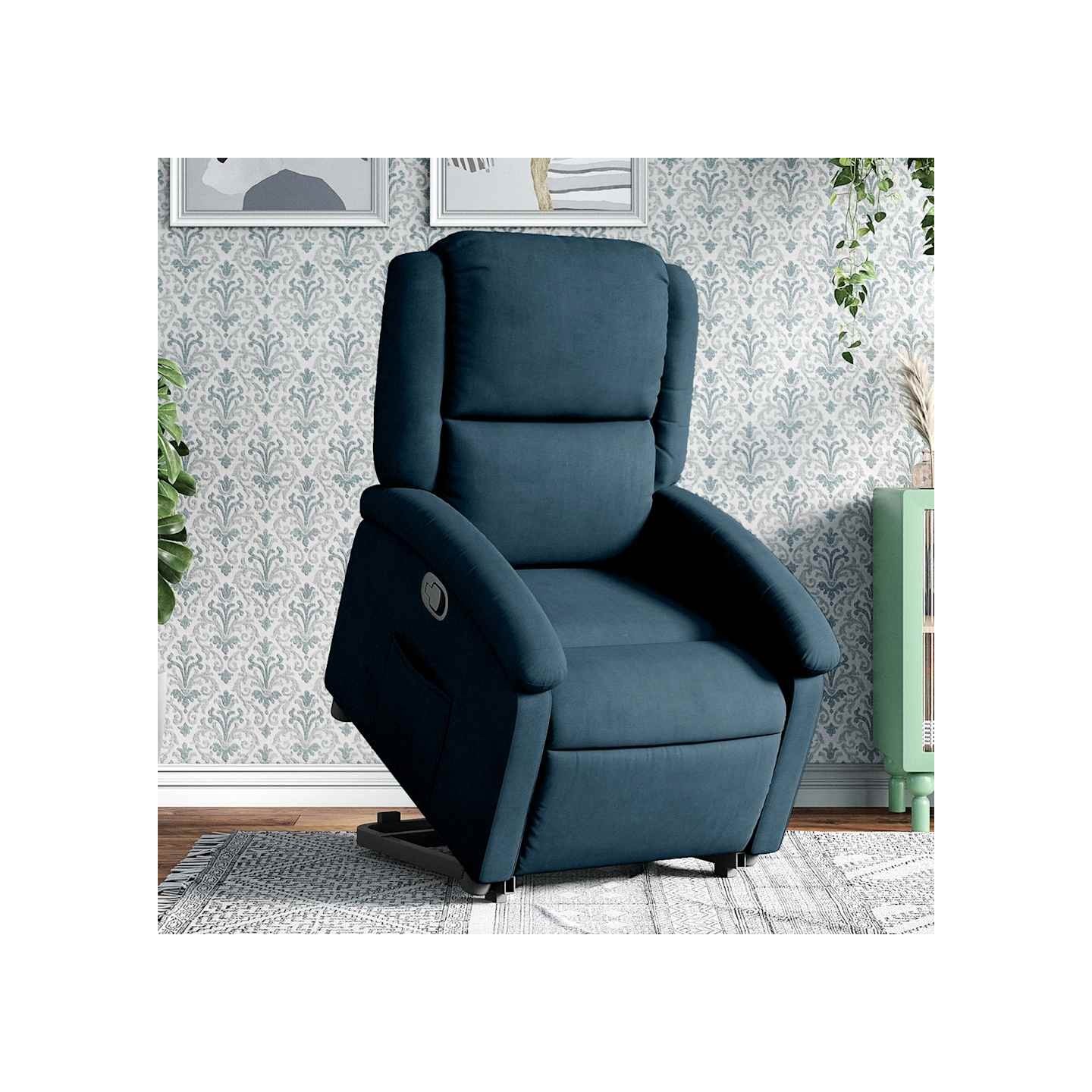 Fauteuil inclinable bleu velours