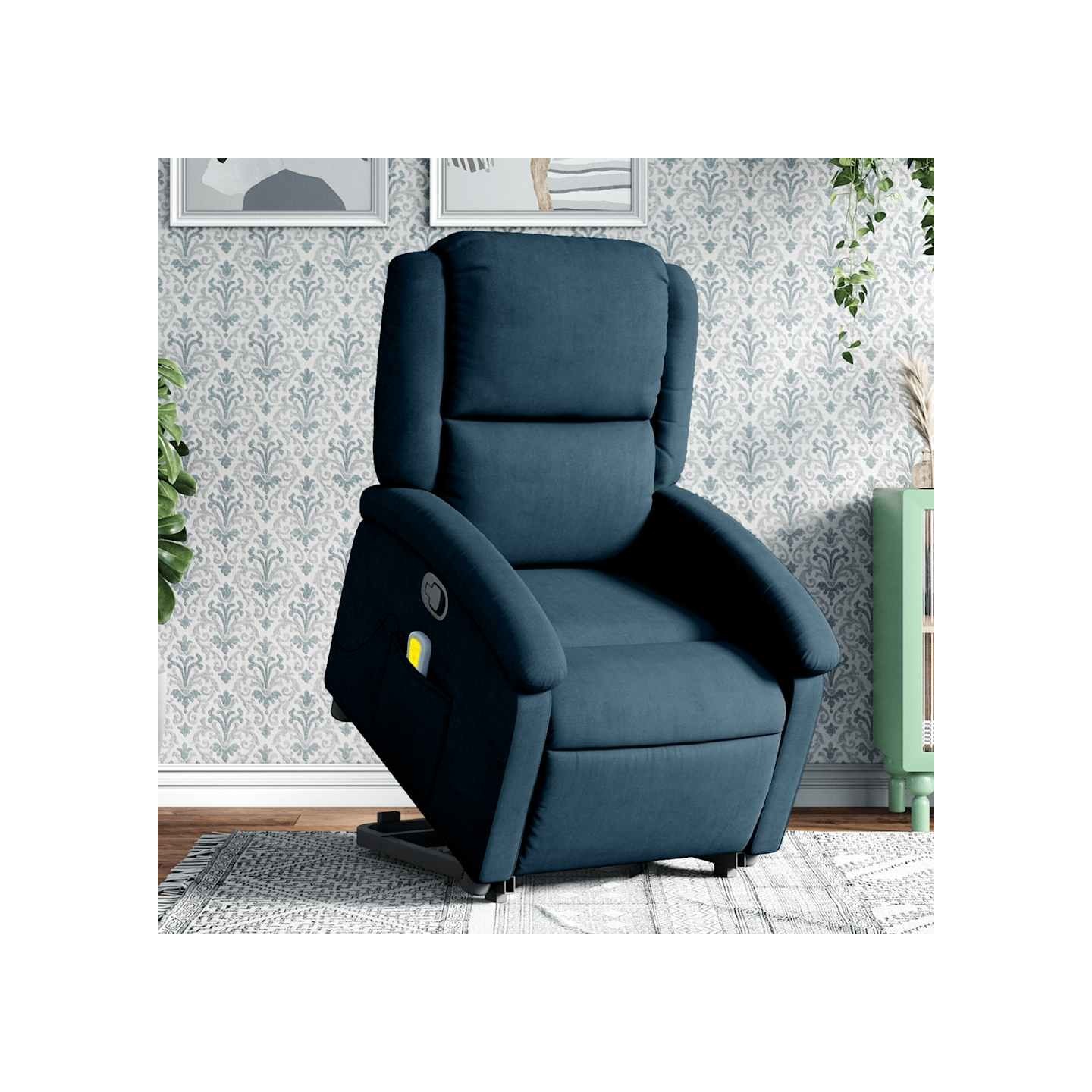 Fauteuil de massage inclinable Bleu Velours