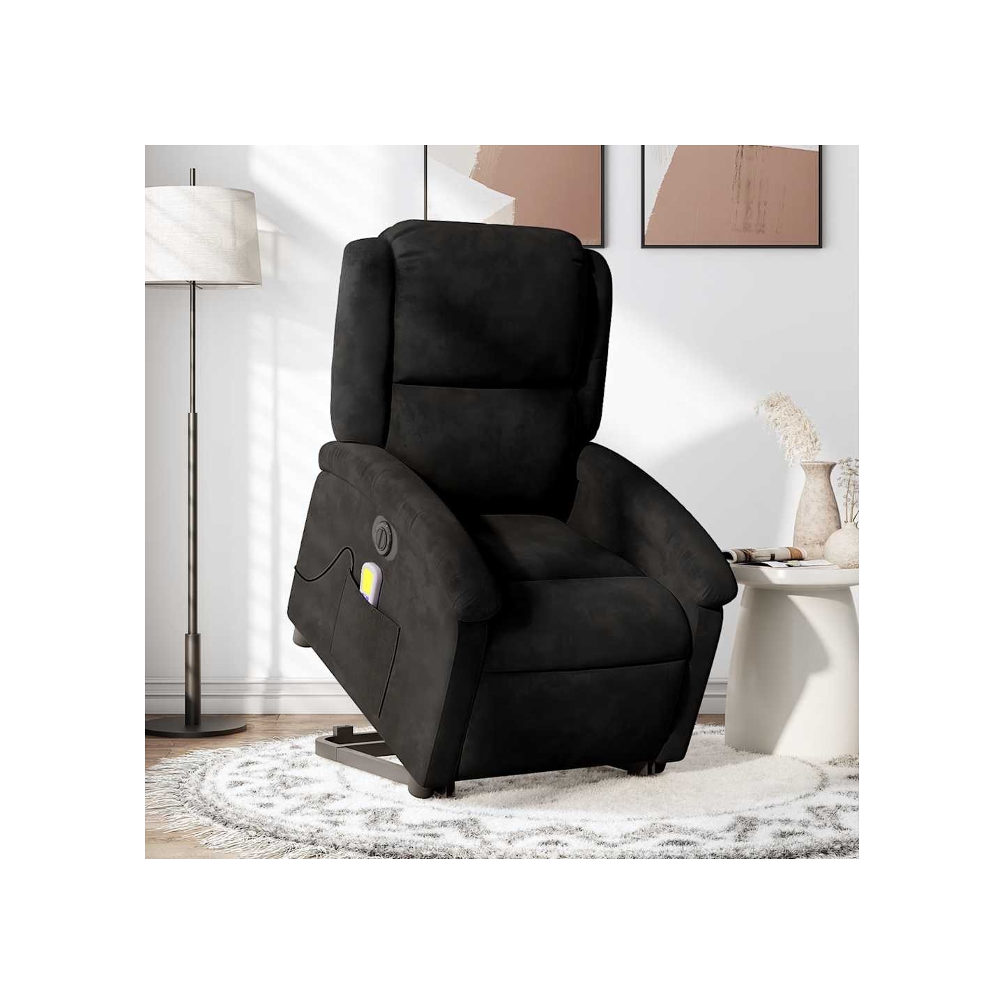Fauteuil inclinable de massage électrique noir velours