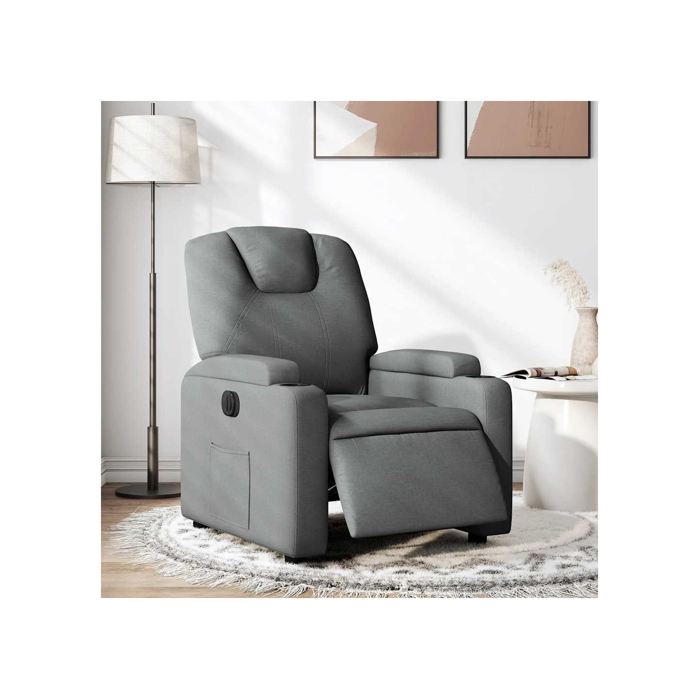 Fauteuil inclinable électrique Gris foncé Tissu