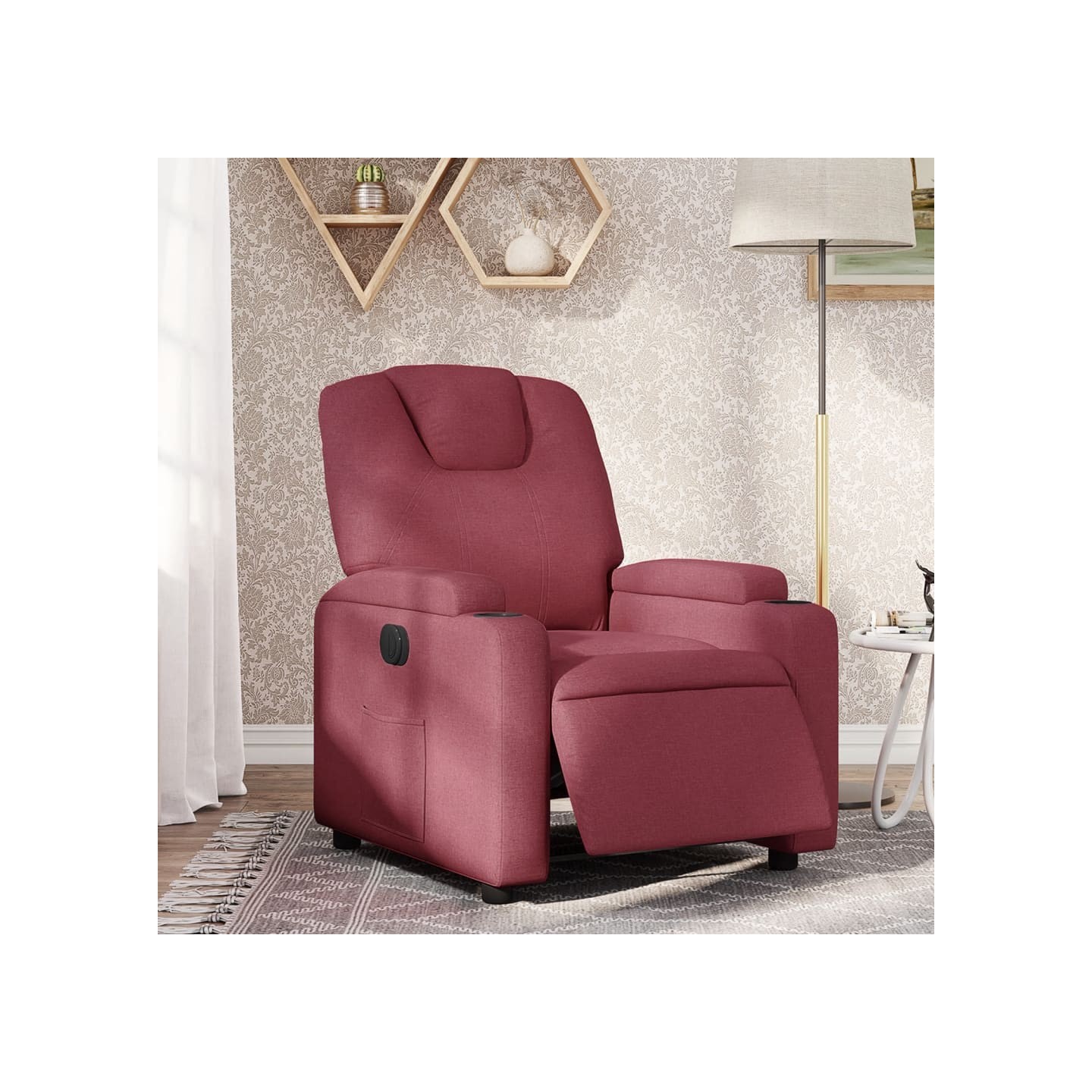 Fauteuil inclinable électrique Rouge bordeaux Tissu