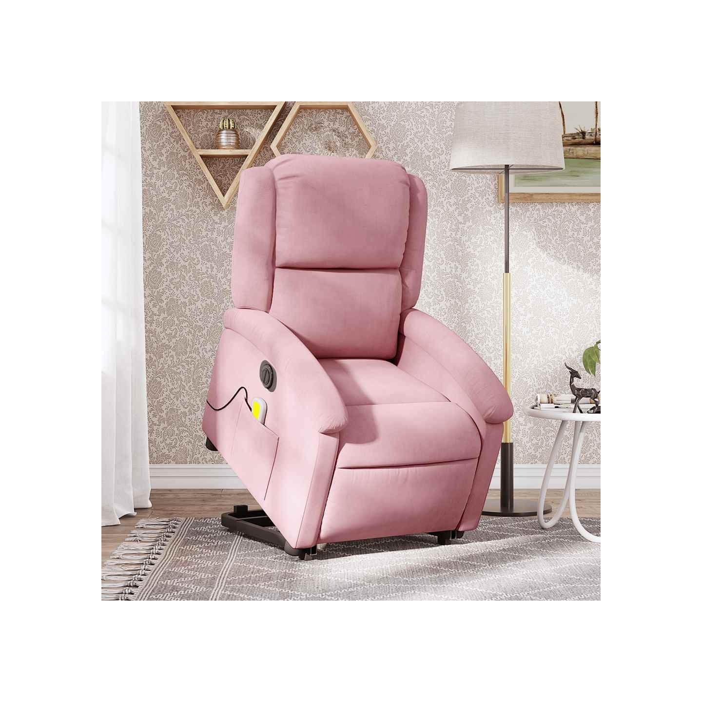 Fauteuil inclinable de massage électrique rose velours