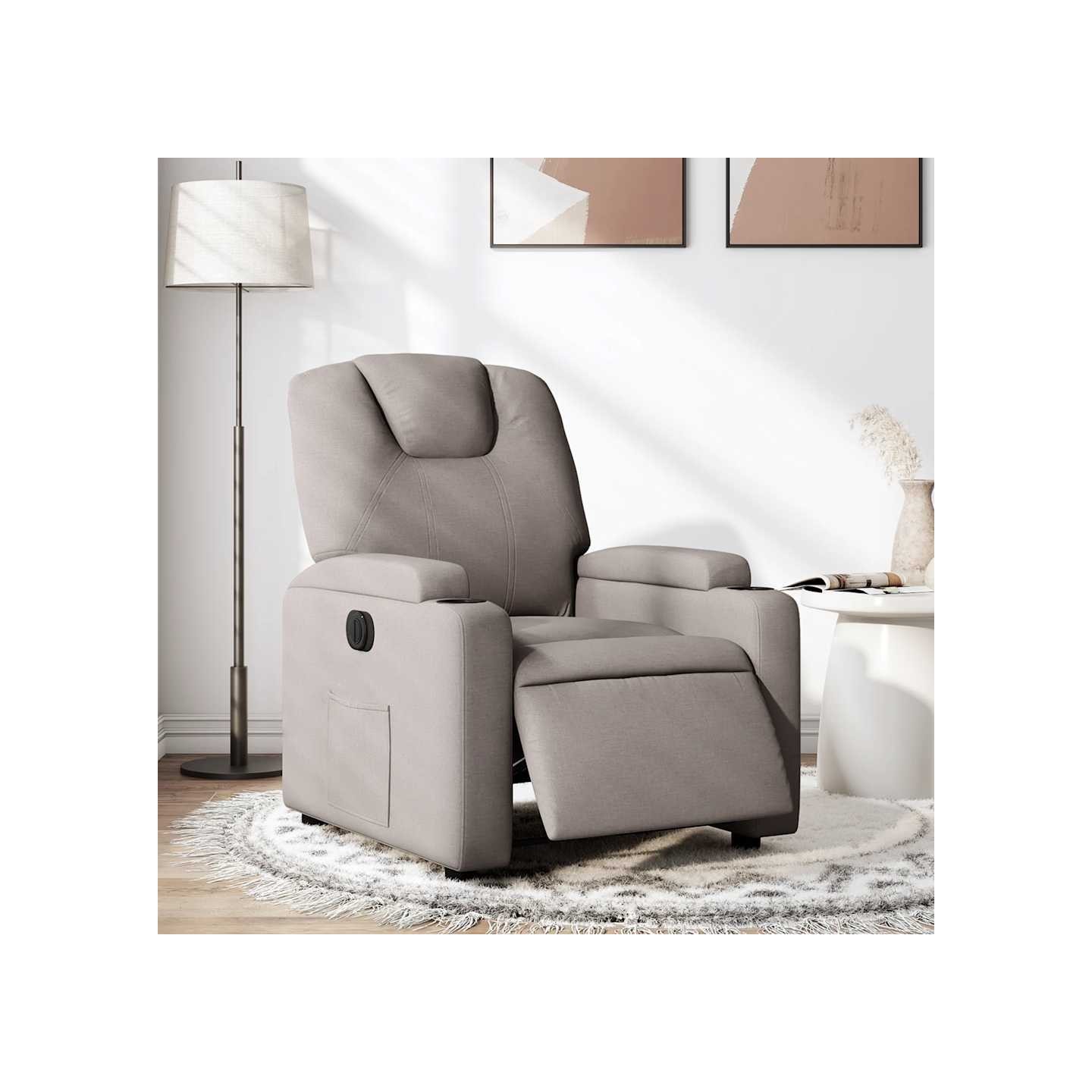 Fauteuil inclinable électrique Taupe Tissu