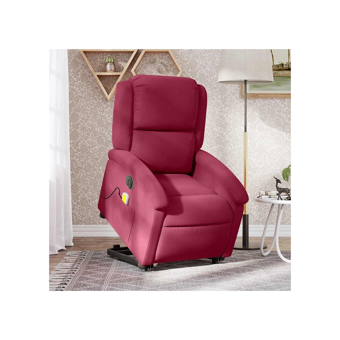 Fauteuil inclinable de massage électrique rouge bordeaux