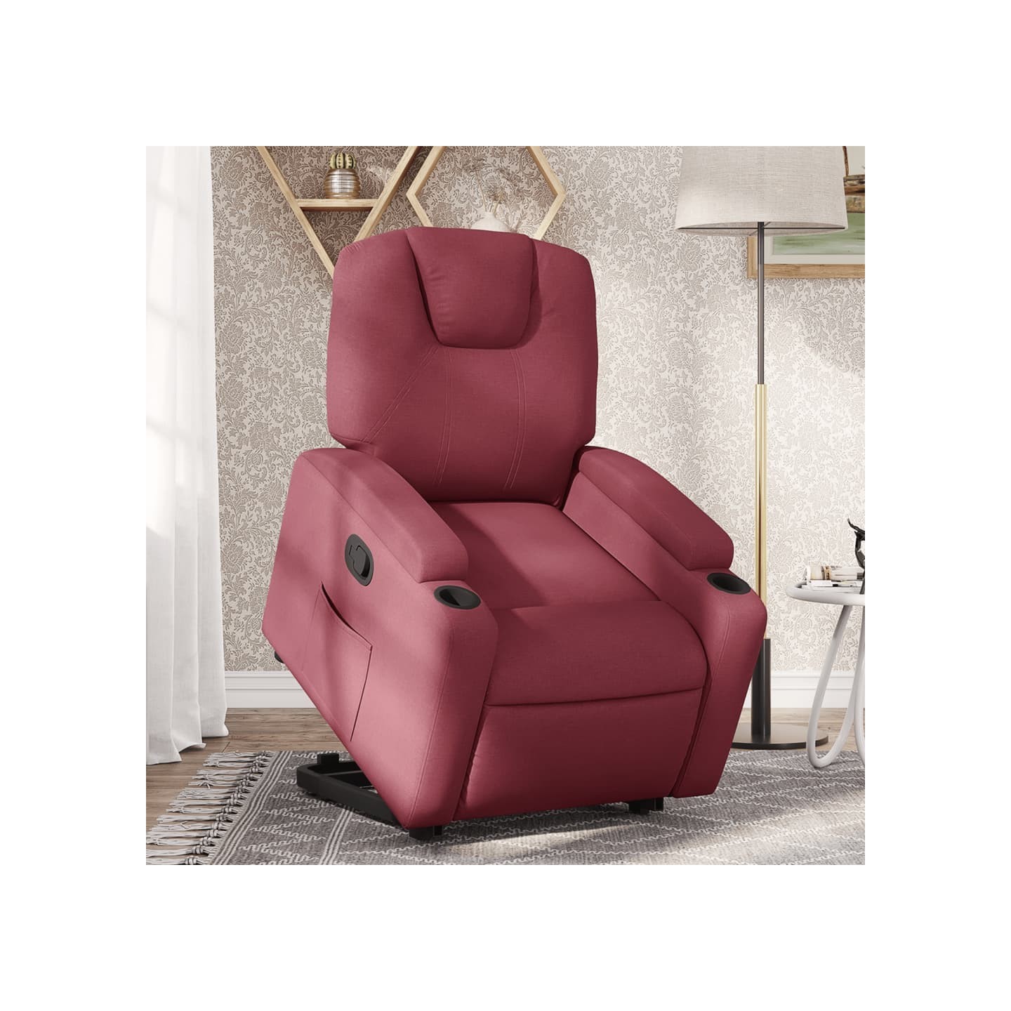 Fauteuil inclinable rouge bordeaux tissu