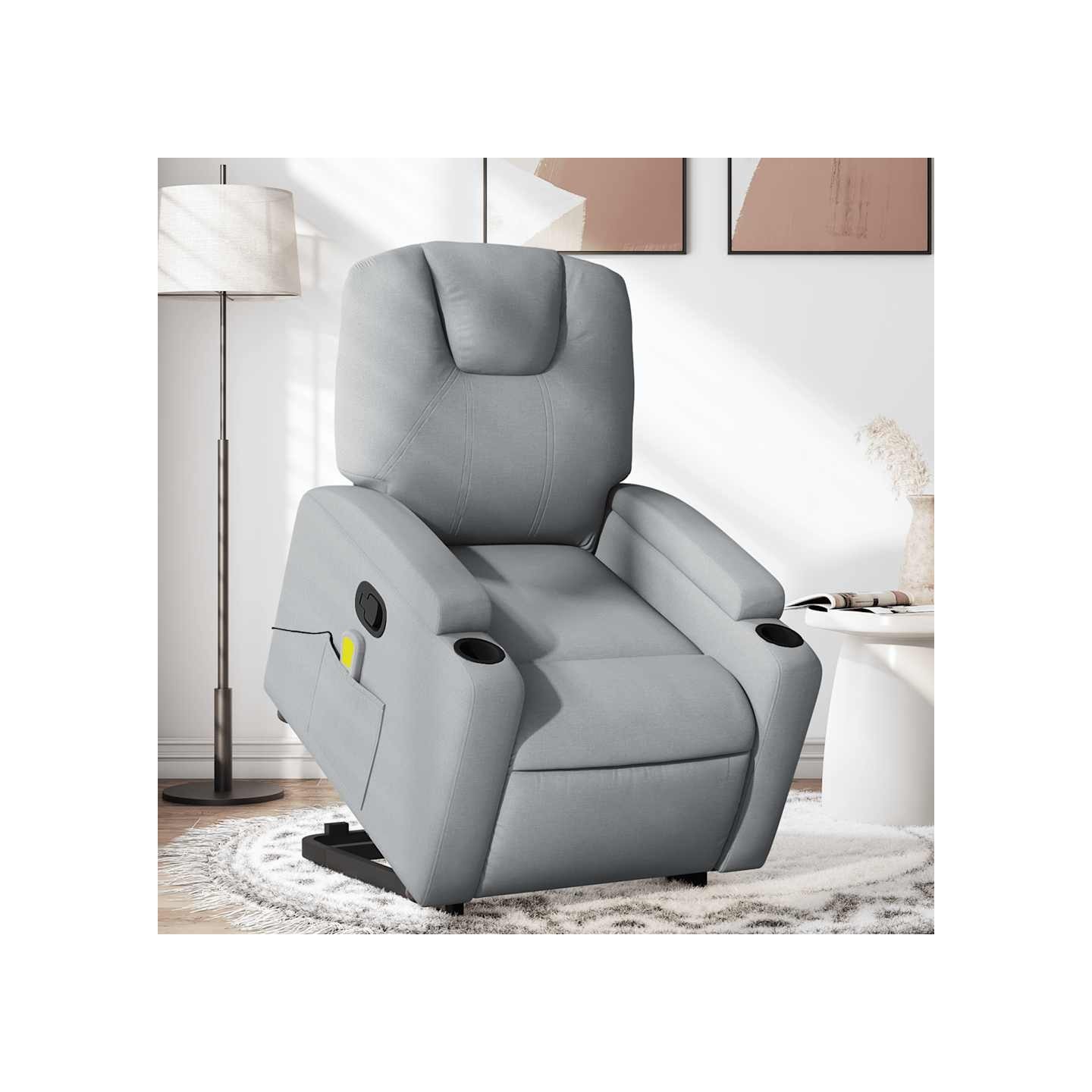 Fauteuil de massage inclinable Gris clair Tissu