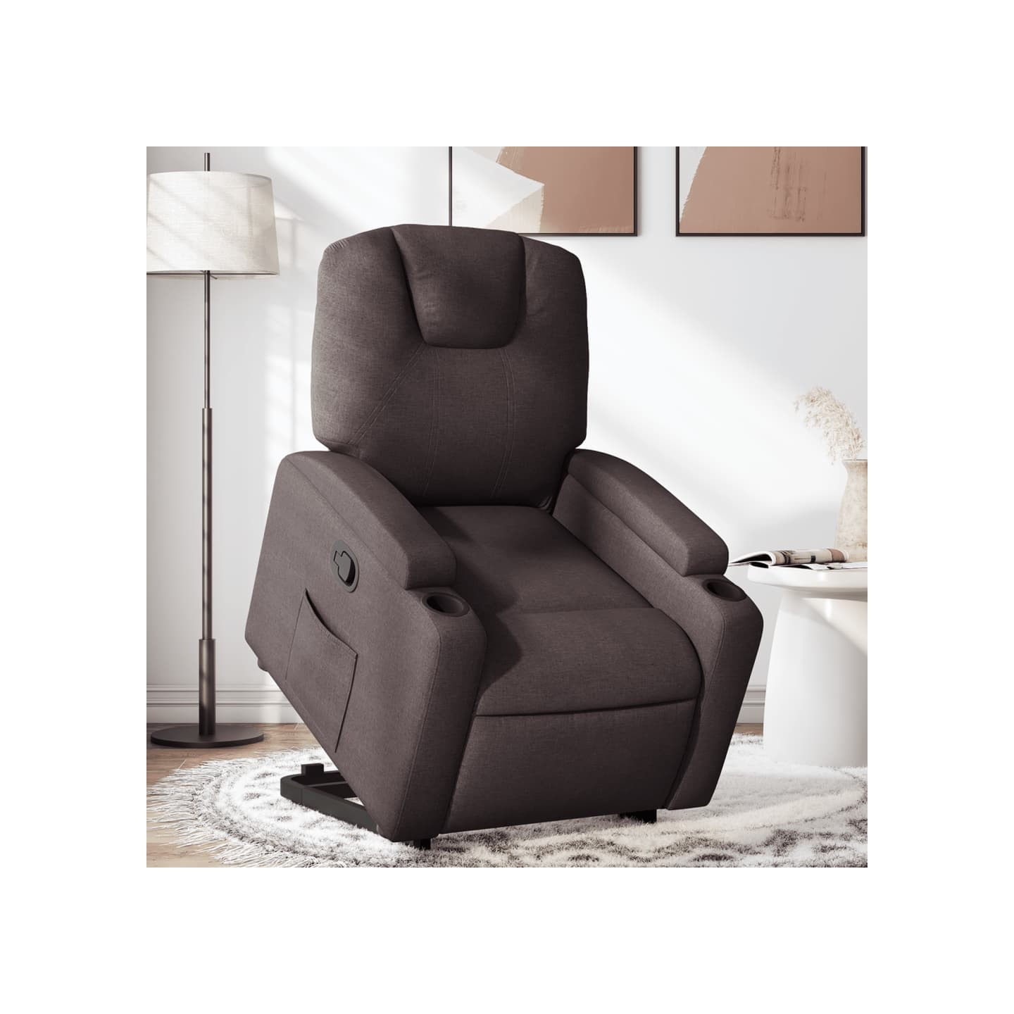 Fauteuil inclinable marron foncé tissu