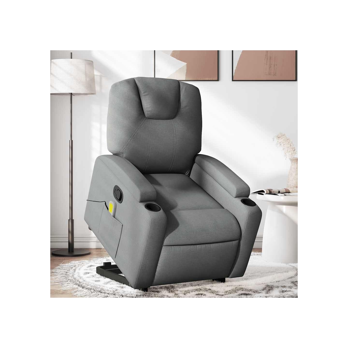 Fauteuil de massage inclinable Gris foncé Tissu