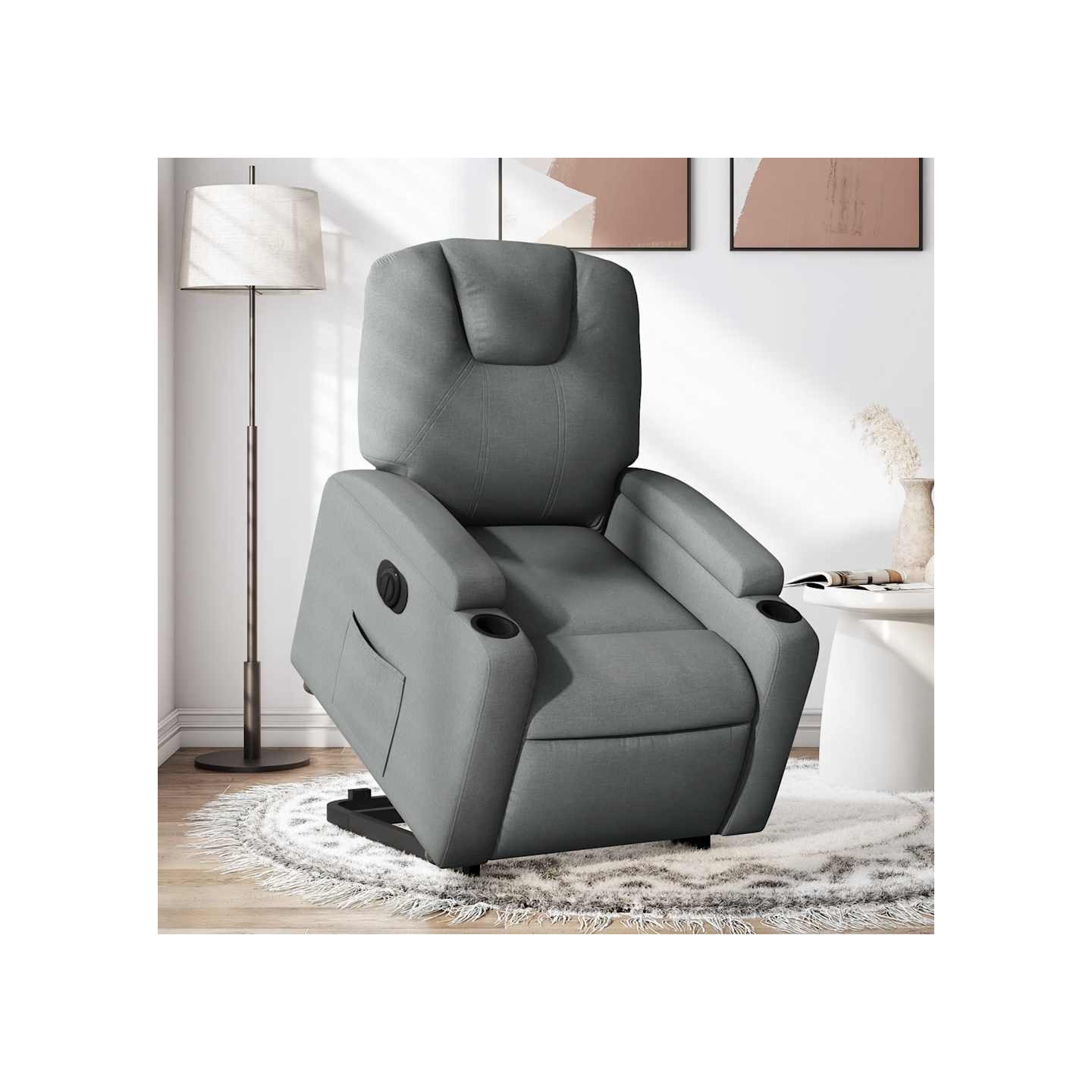 Fauteuil inclinable électrique gris foncé tissu