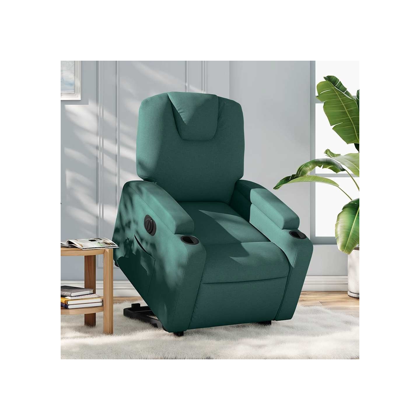 Fauteuil inclinable électrique vert foncé tissu