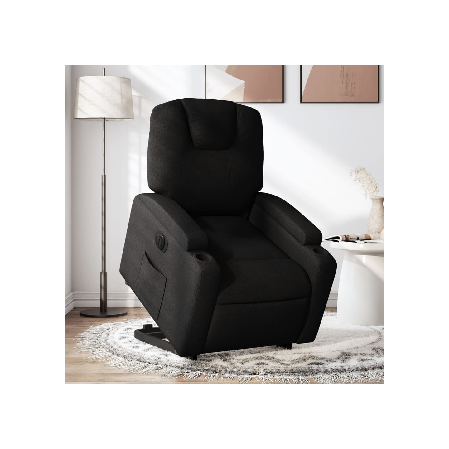 Fauteuil inclinable électrique noir tissu