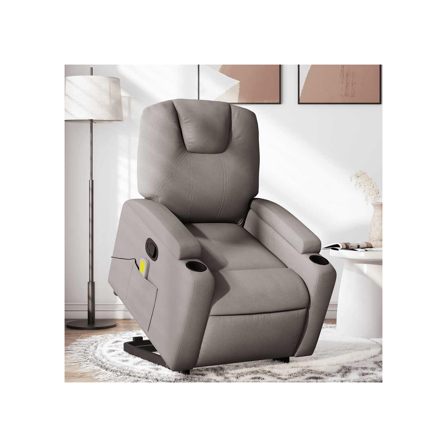 Fauteuil inclinable de massage Taupe Tissu