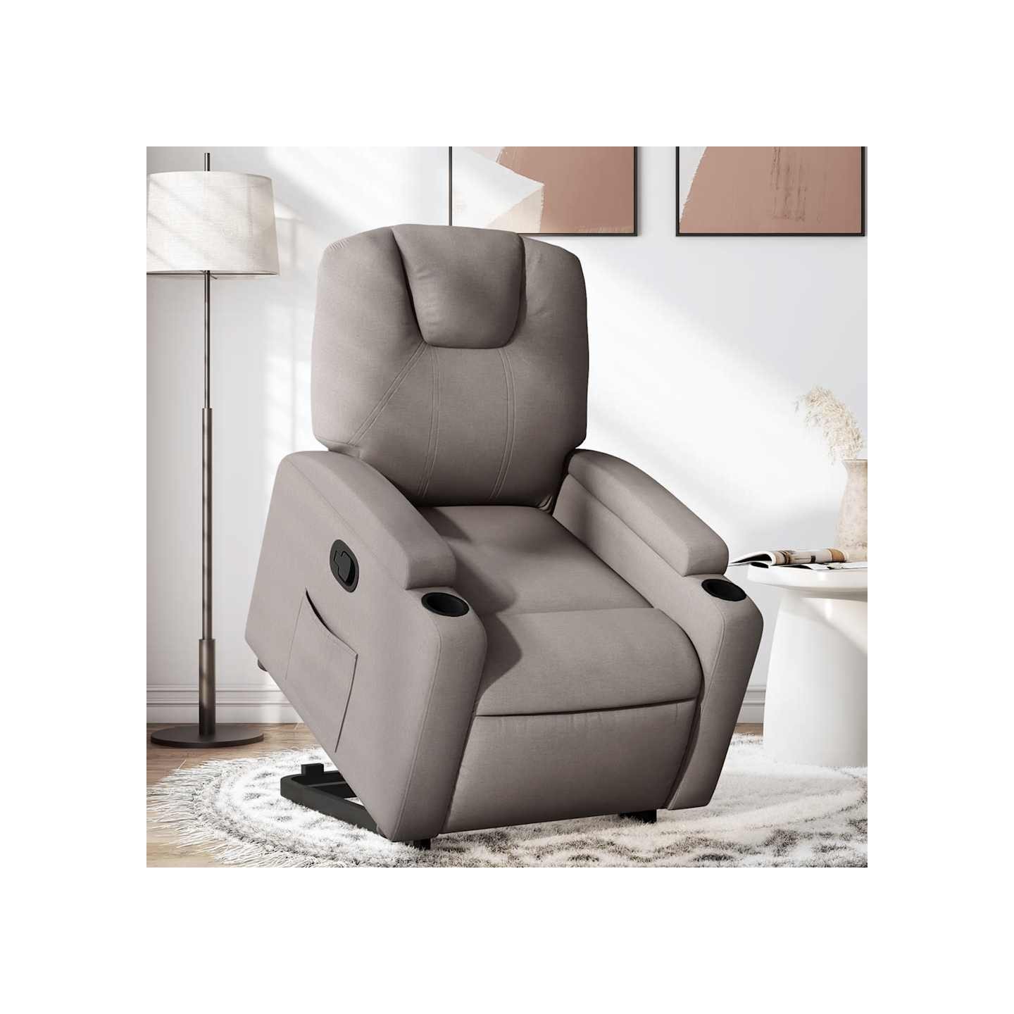 Fauteuil inclinable taupe tissu