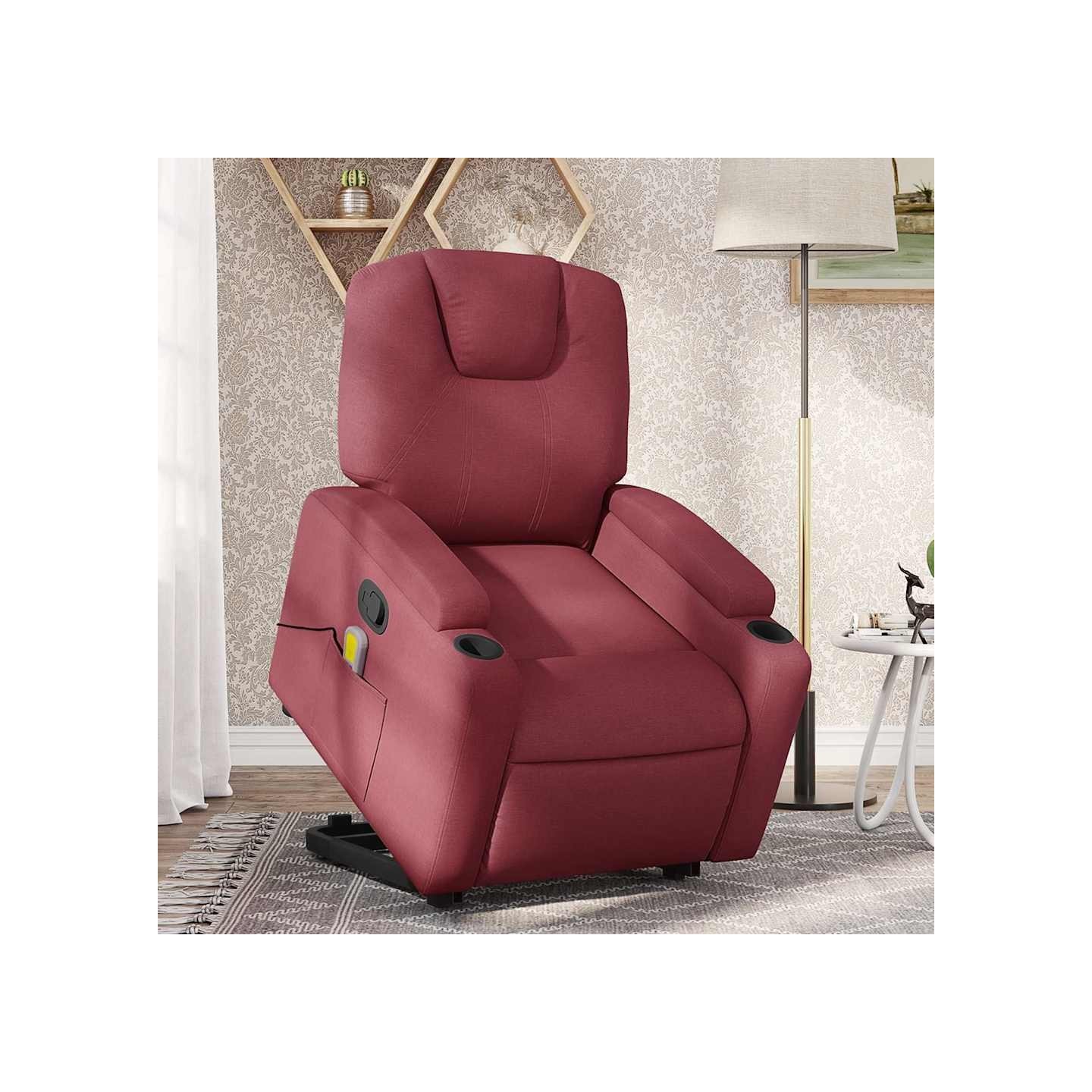 Fauteuil inclinable de massage Rouge bordeaux Tissu
