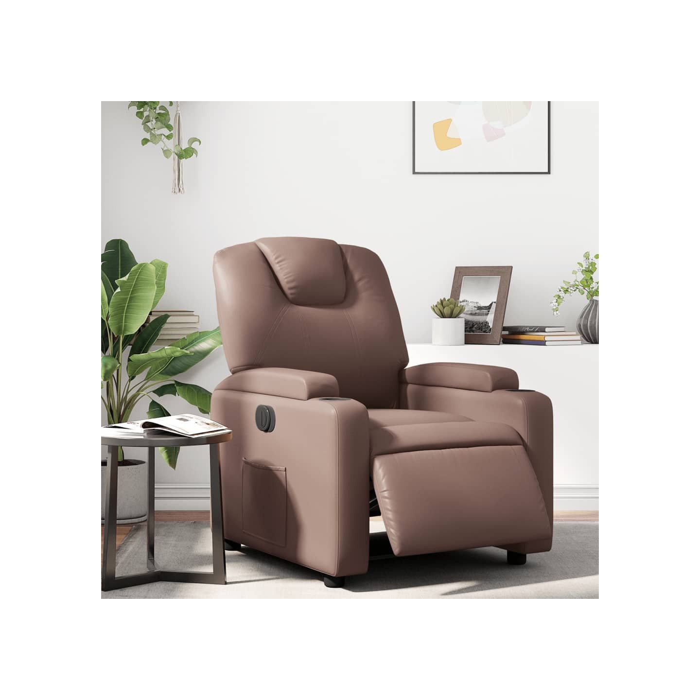 Fauteuil inclinable électrique Marron Similicuir