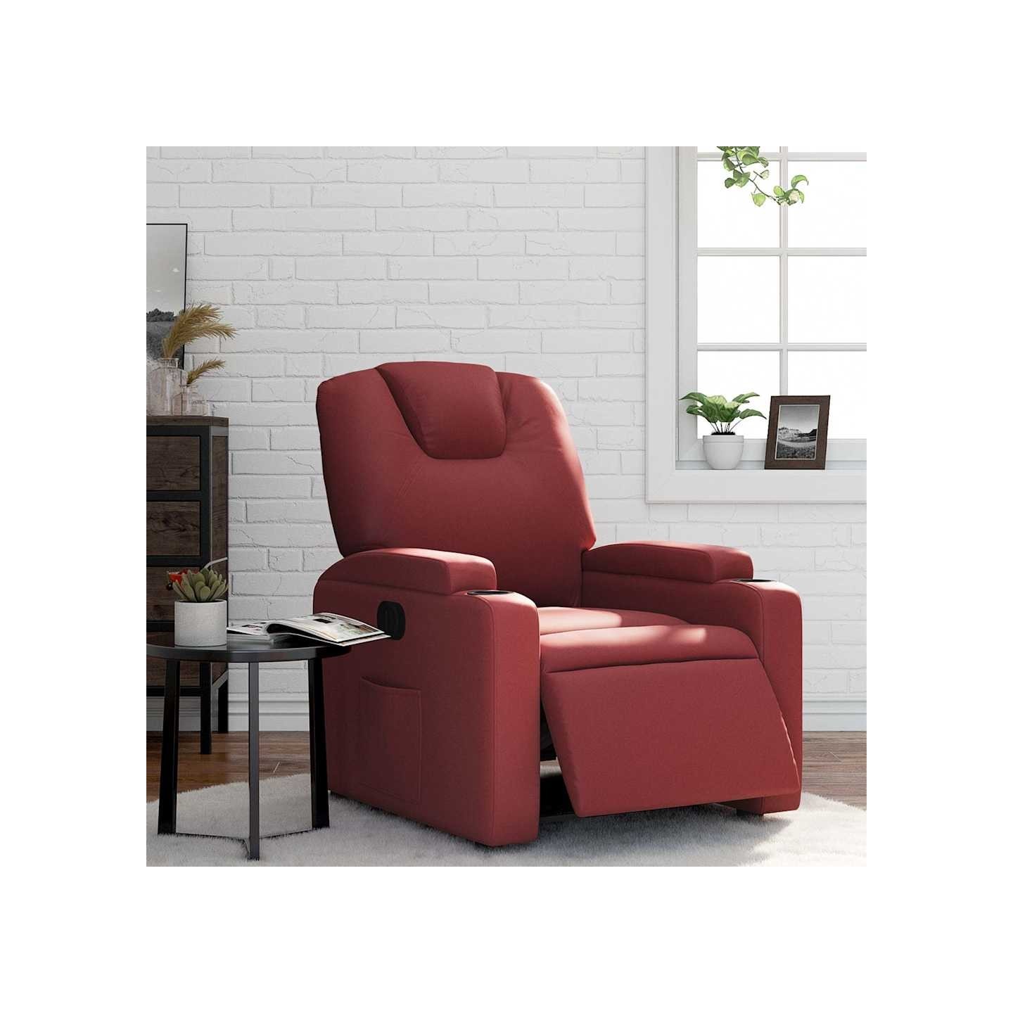 Fauteuil inclinable électrique Rouge bordeaux Similicuir
