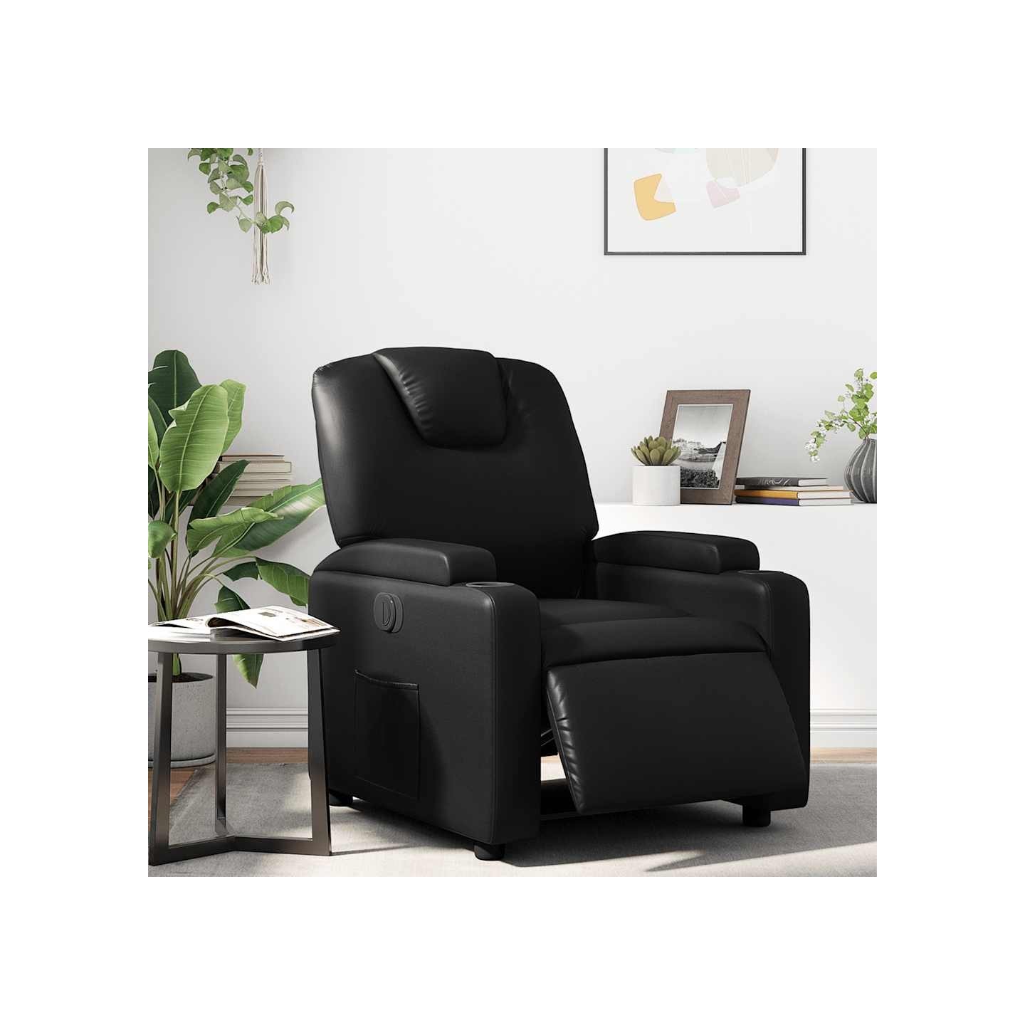 Fauteuil inclinable électrique Noir Similicuir