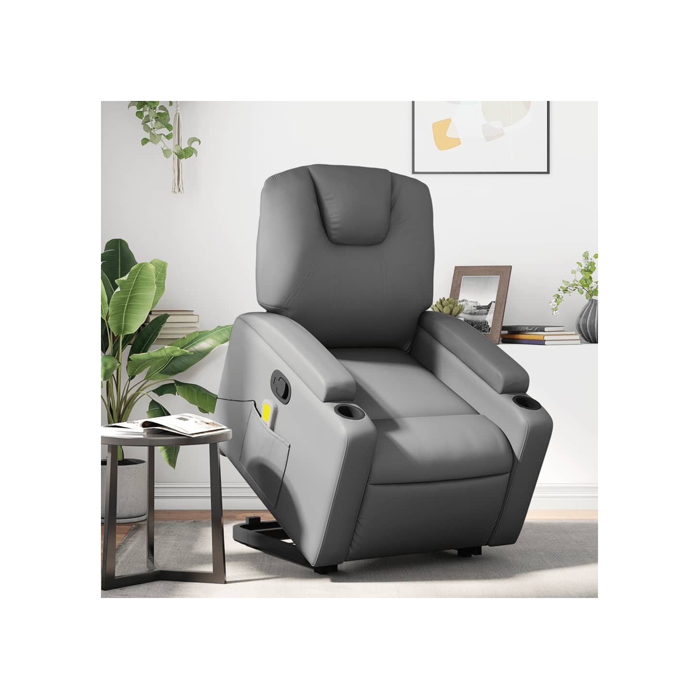 Fauteuil inclinable de massage Gris Similicuir