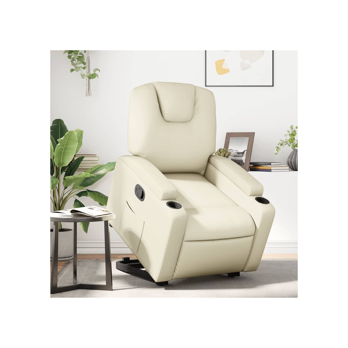 Fauteuil inclinable Crème Similicuir