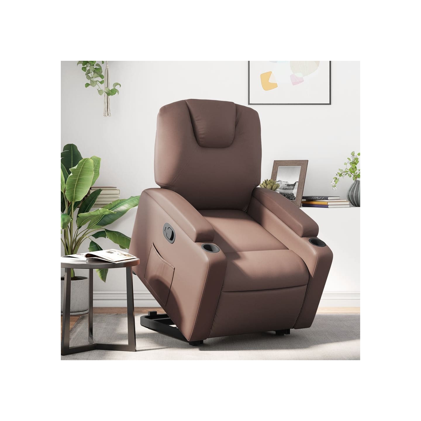 Fauteuil inclinable marron similicuir