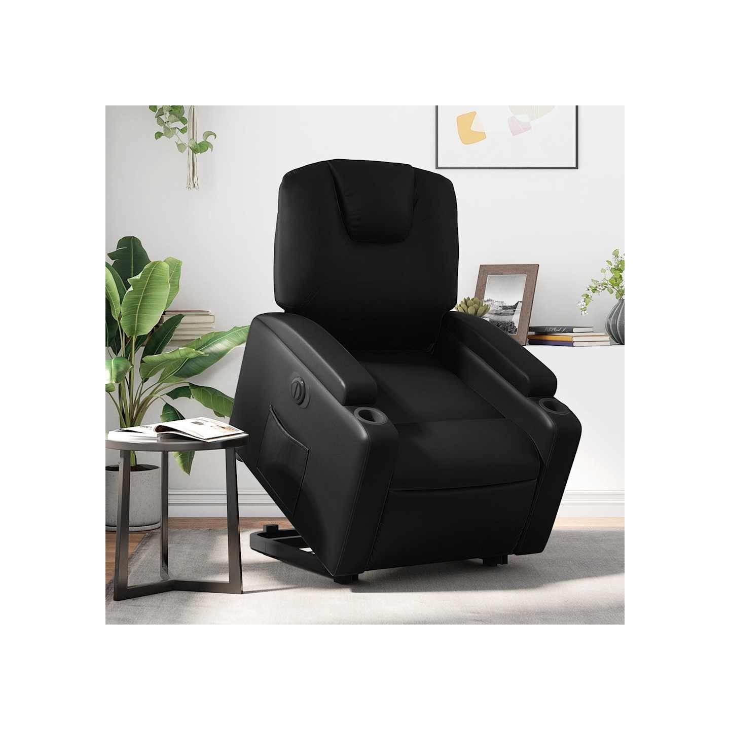 Fauteuil inclinable électrique noir similicuir