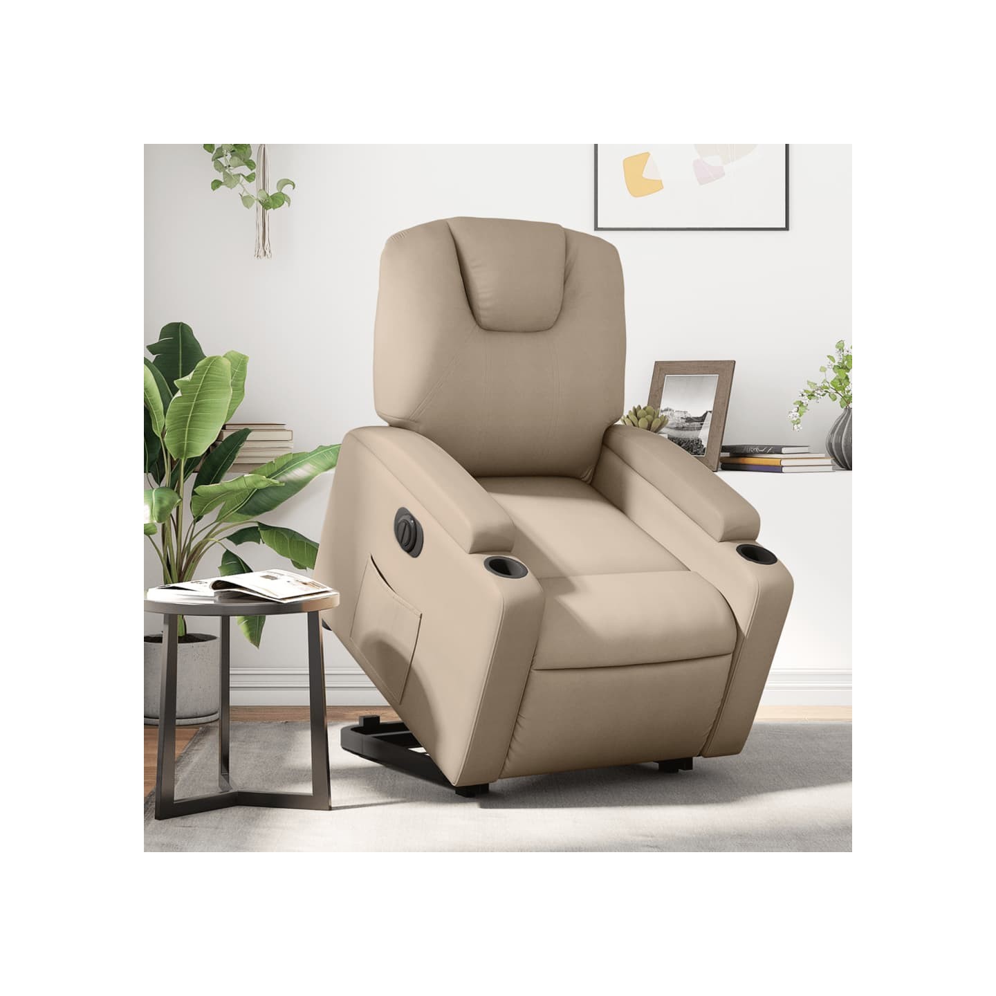 Fauteuil inclinable électrique cappuccino similicuir