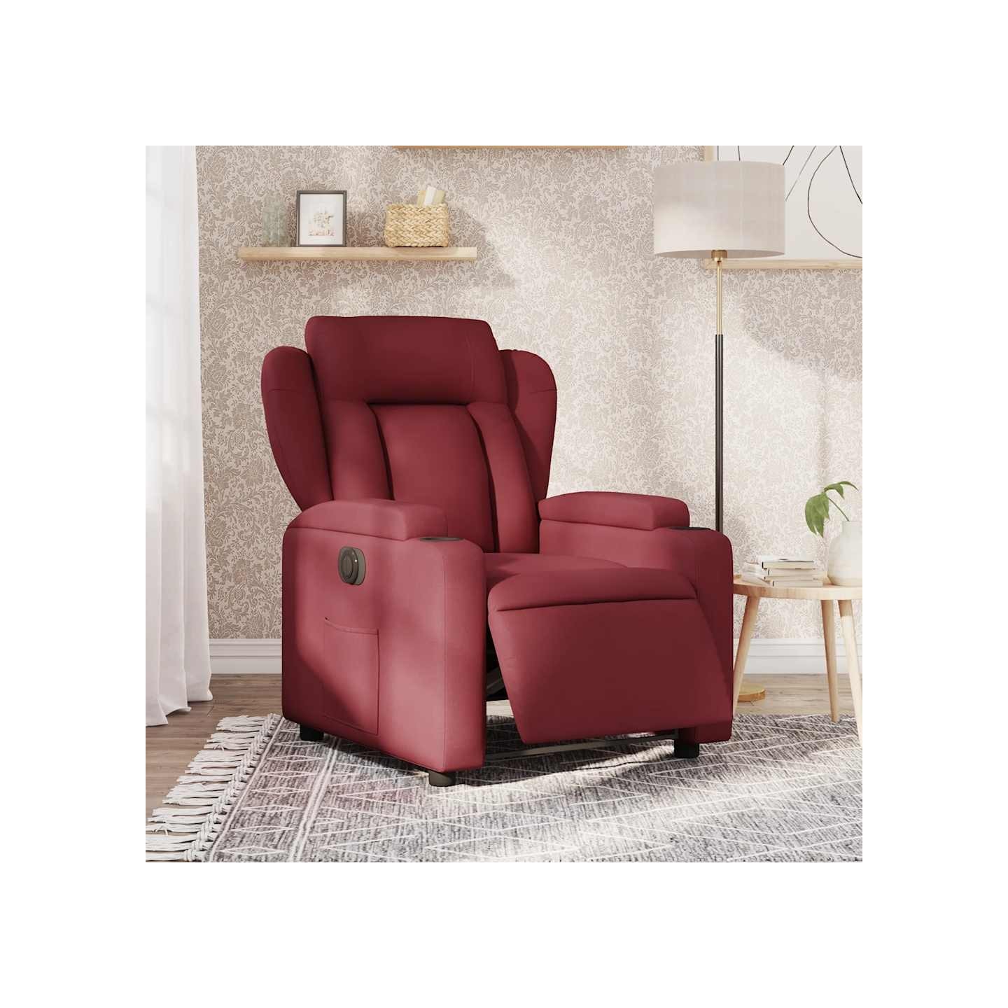 Fauteuil inclinable électrique Rouge bordeaux Tissu