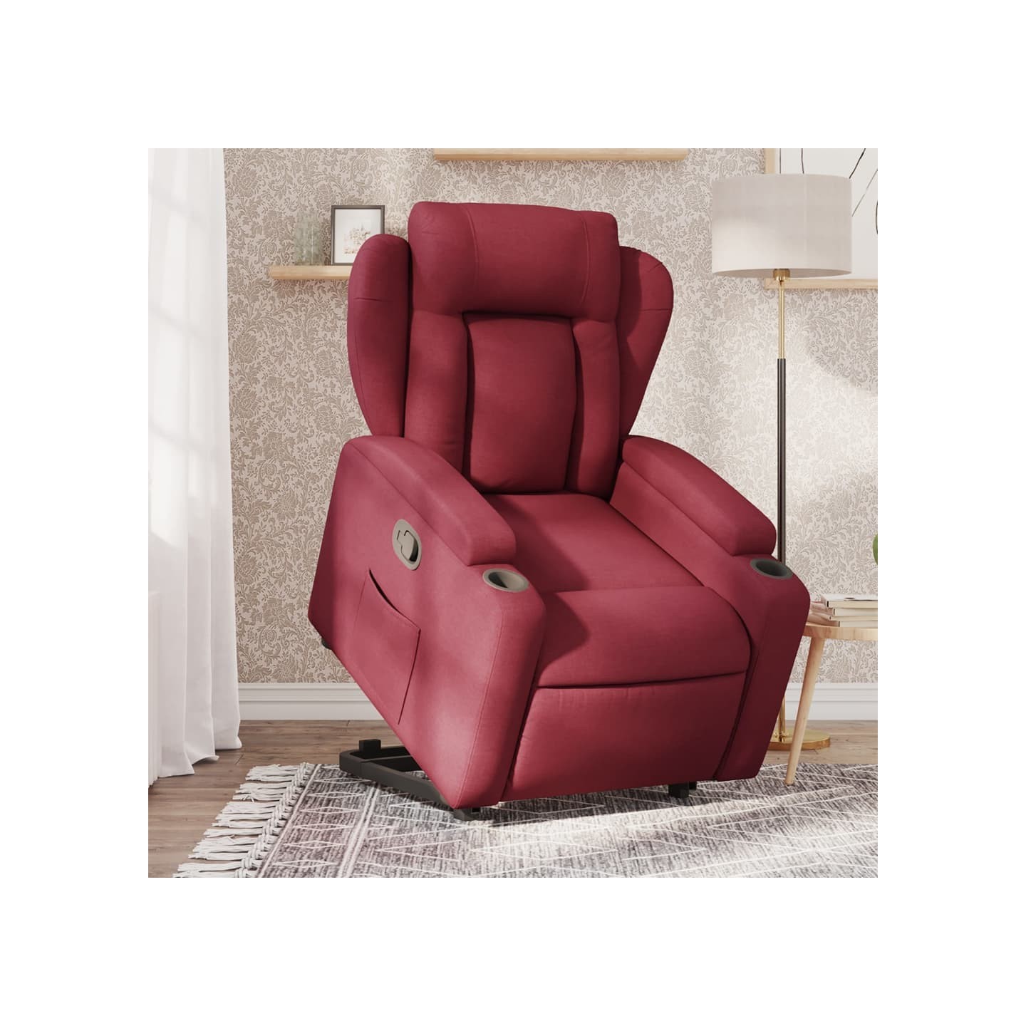 Fauteuil inclinable rouge bordeaux tissu
