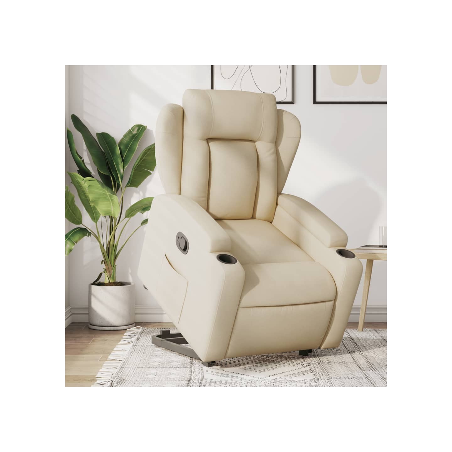 Fauteuil inclinable Crème Tissu