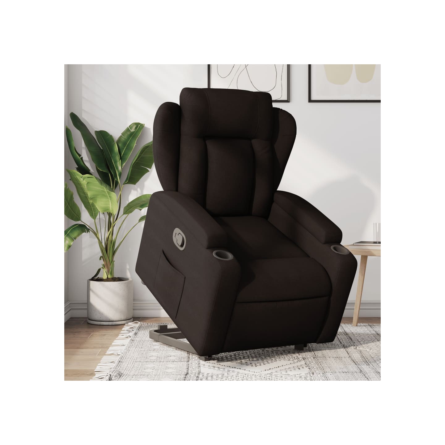 Fauteuil inclinable marron foncé tissu