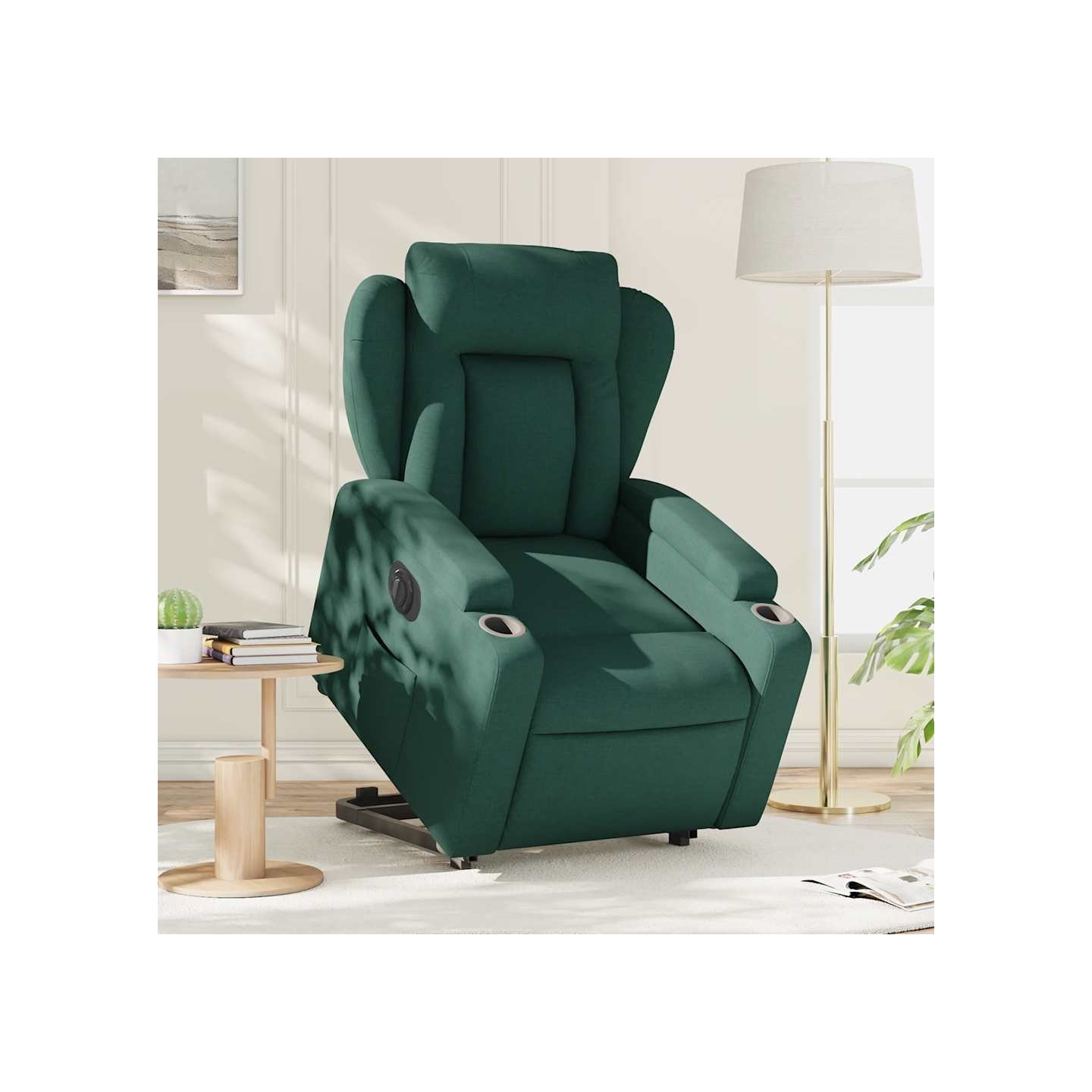 Fauteuil inclinable électrique vert foncé tissu