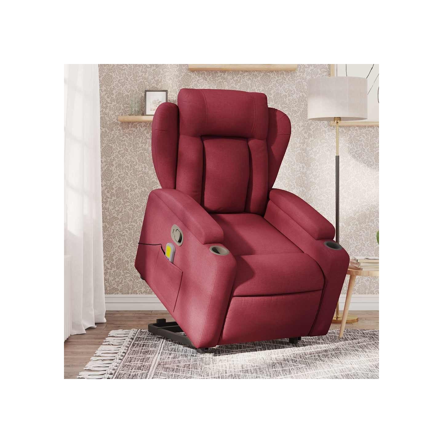 Fauteuil inclinable de massage Rouge bordeaux Tissu