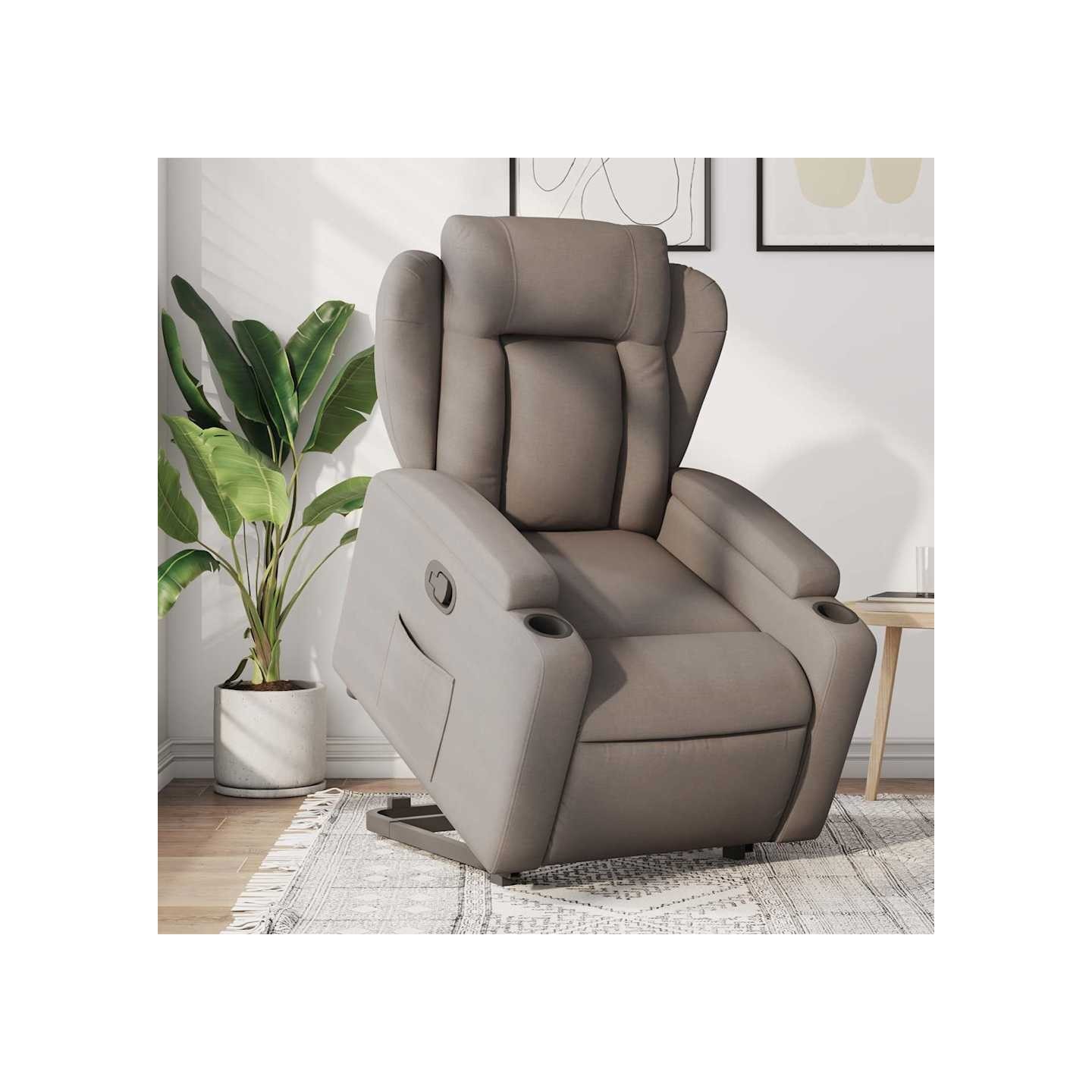 Fauteuil inclinable taupe tissu