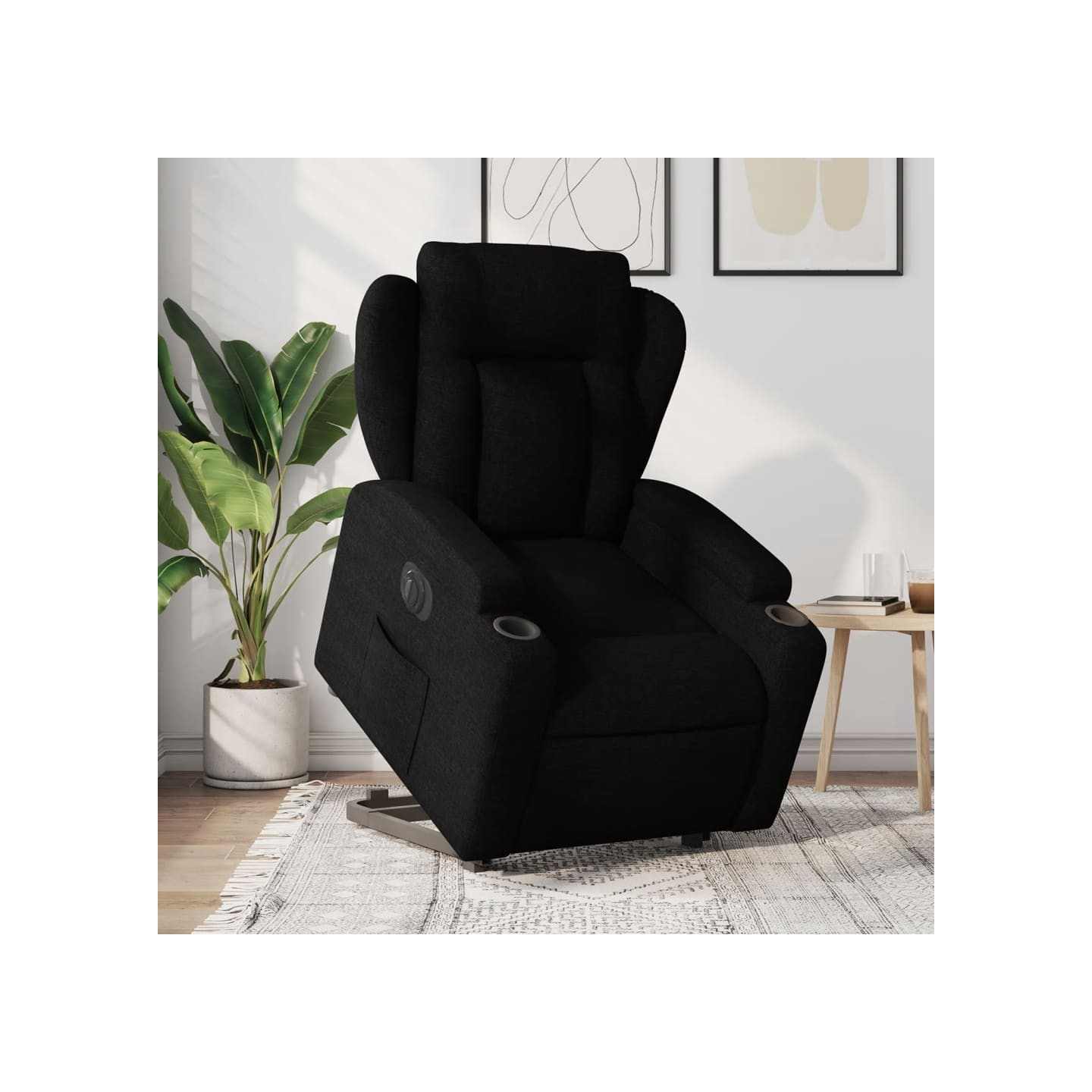 Fauteuil inclinable électrique noir tissu