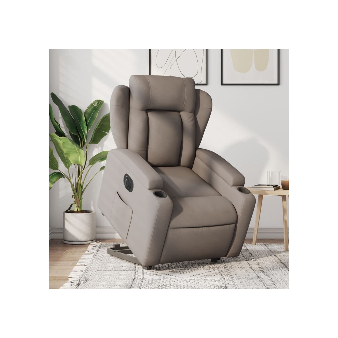 Fauteuil inclinable électrique taupe tissu