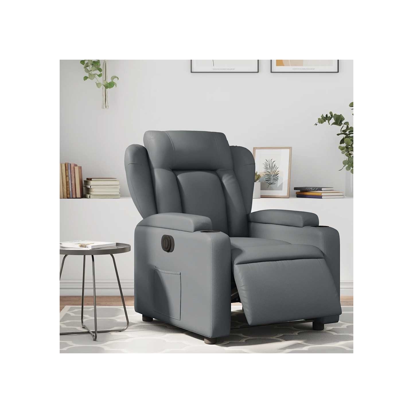 Fauteuil inclinable électrique Gris Similicuir