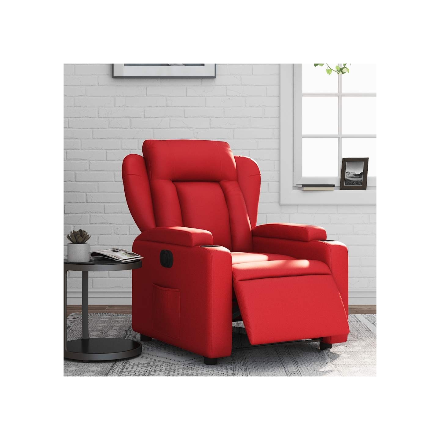 Fauteuil inclinable électrique Rouge Similicuir