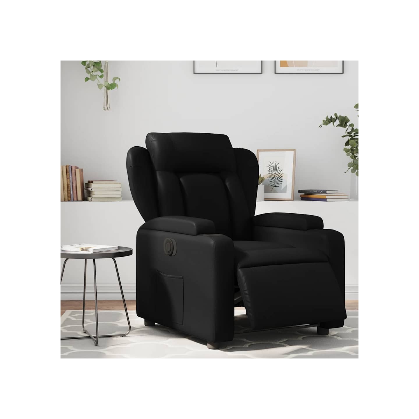 Fauteuil inclinable électrique Noir Similicuir