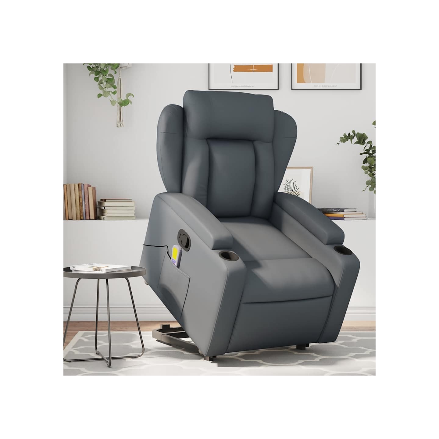 Fauteuil inclinable de massage Gris Similicuir