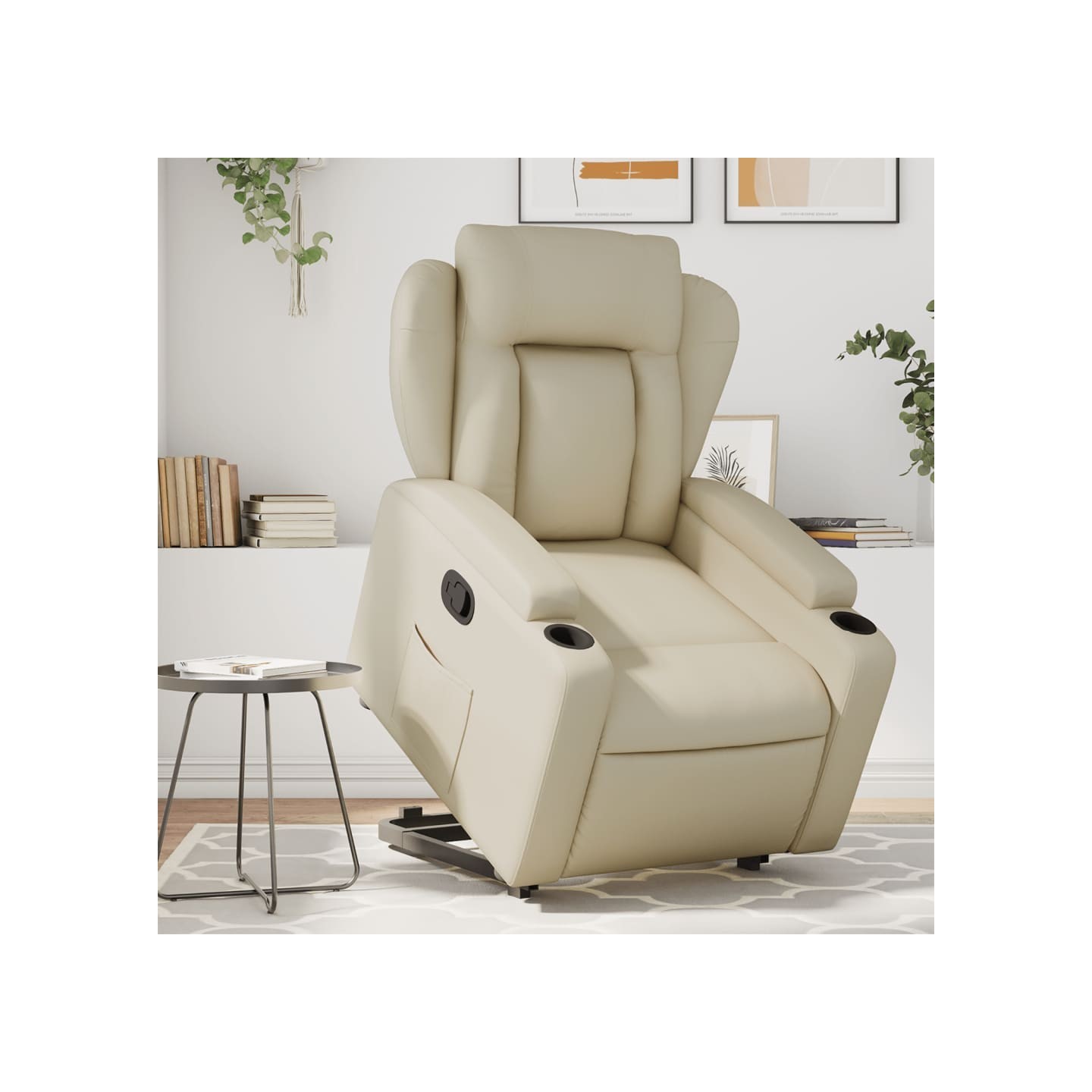 Fauteuil inclinable Crème Similicuir