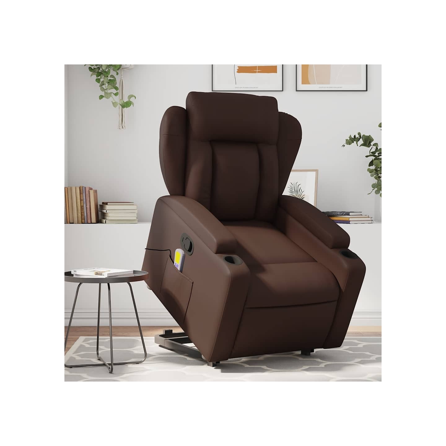 Fauteuil inclinable de massage Marron Similicuir