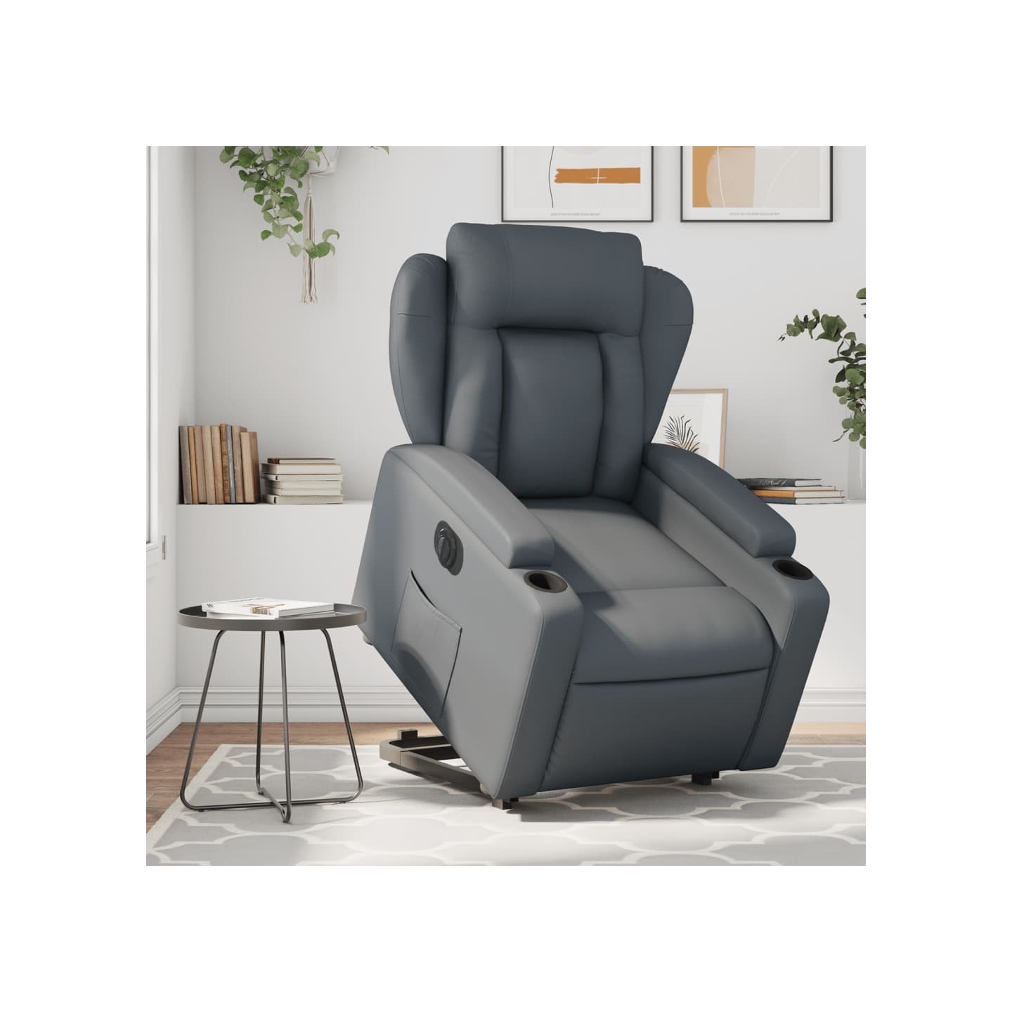 Fauteuil inclinable électrique gris similicuir