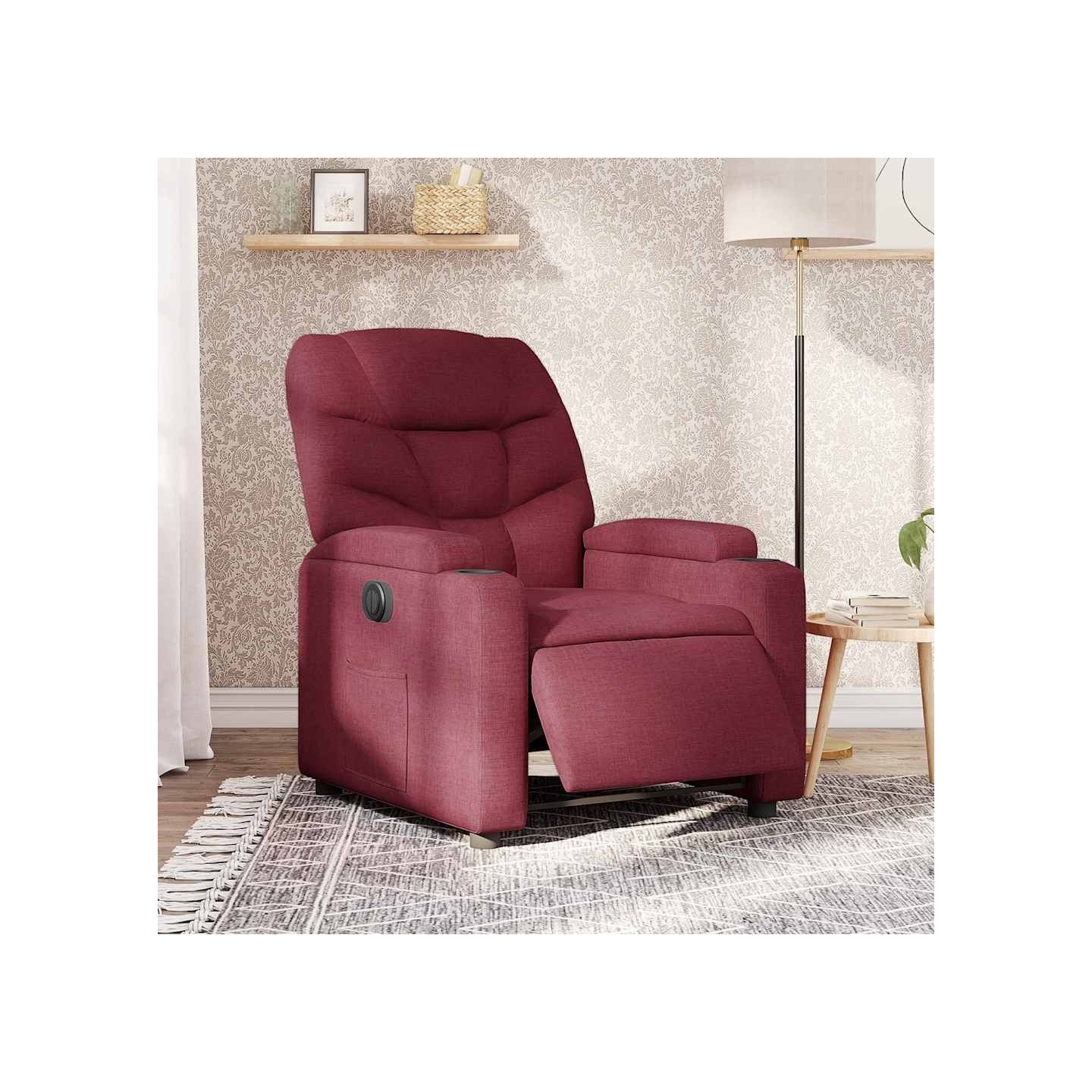 Fauteuil inclinable électrique Rouge bordeaux Tissu