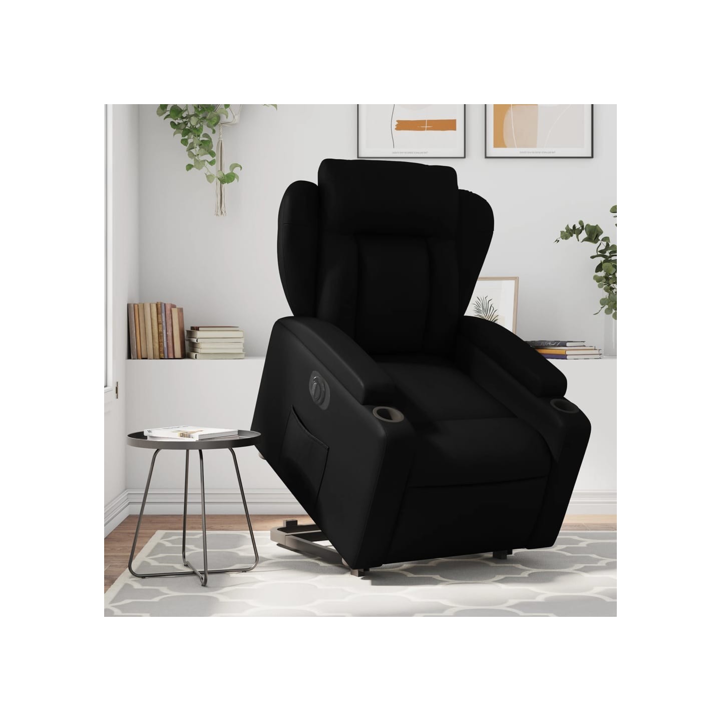 Fauteuil inclinable électrique noir similicuir