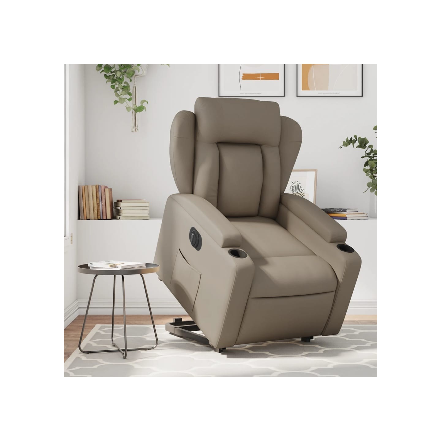 Fauteuil inclinable électrique cappuccino similicuir