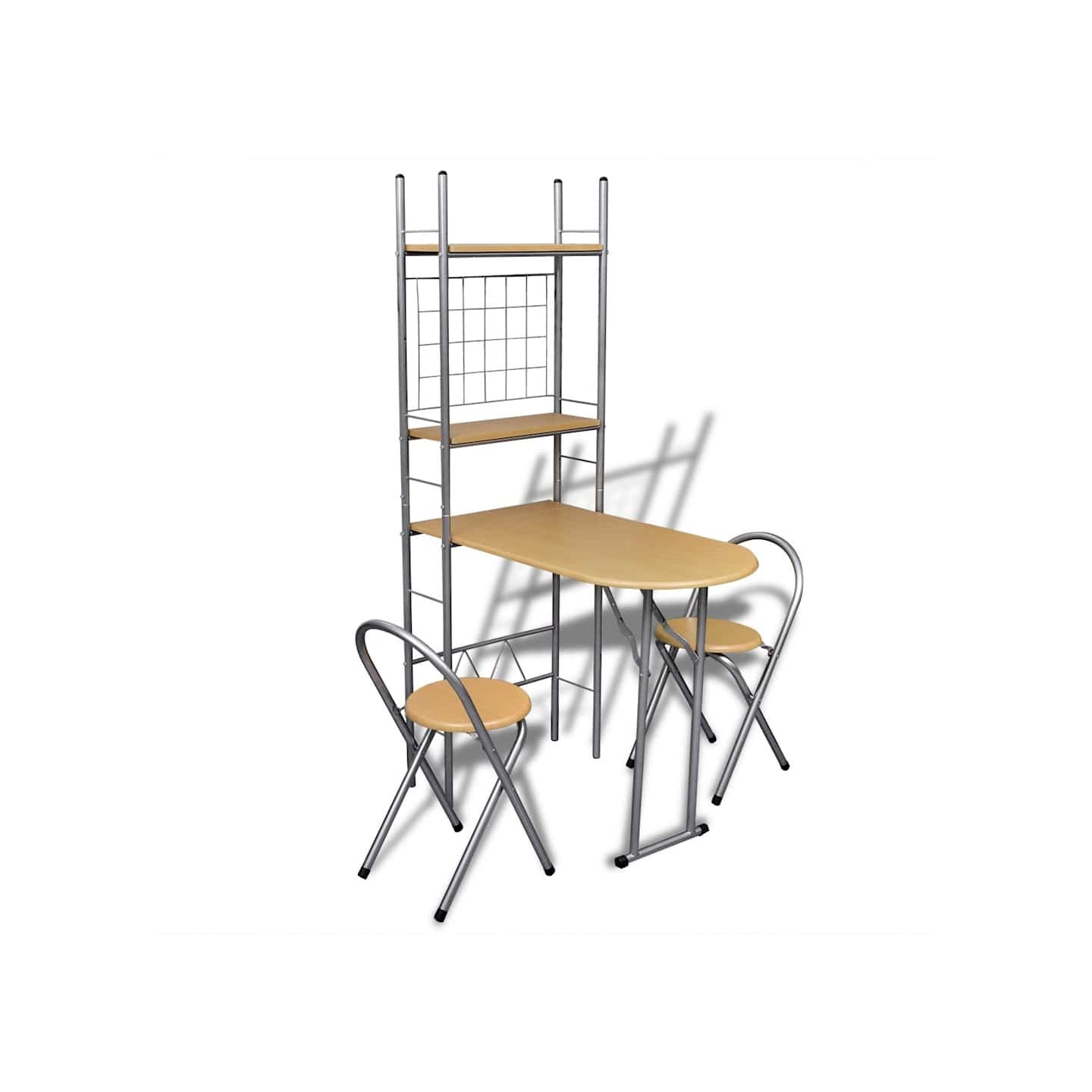 Jeu de bar petit-déjeuner pliable avec 2 chaises