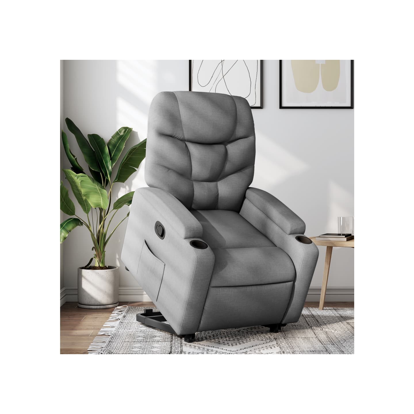 Fauteuil inclinable Gris clair Tissu