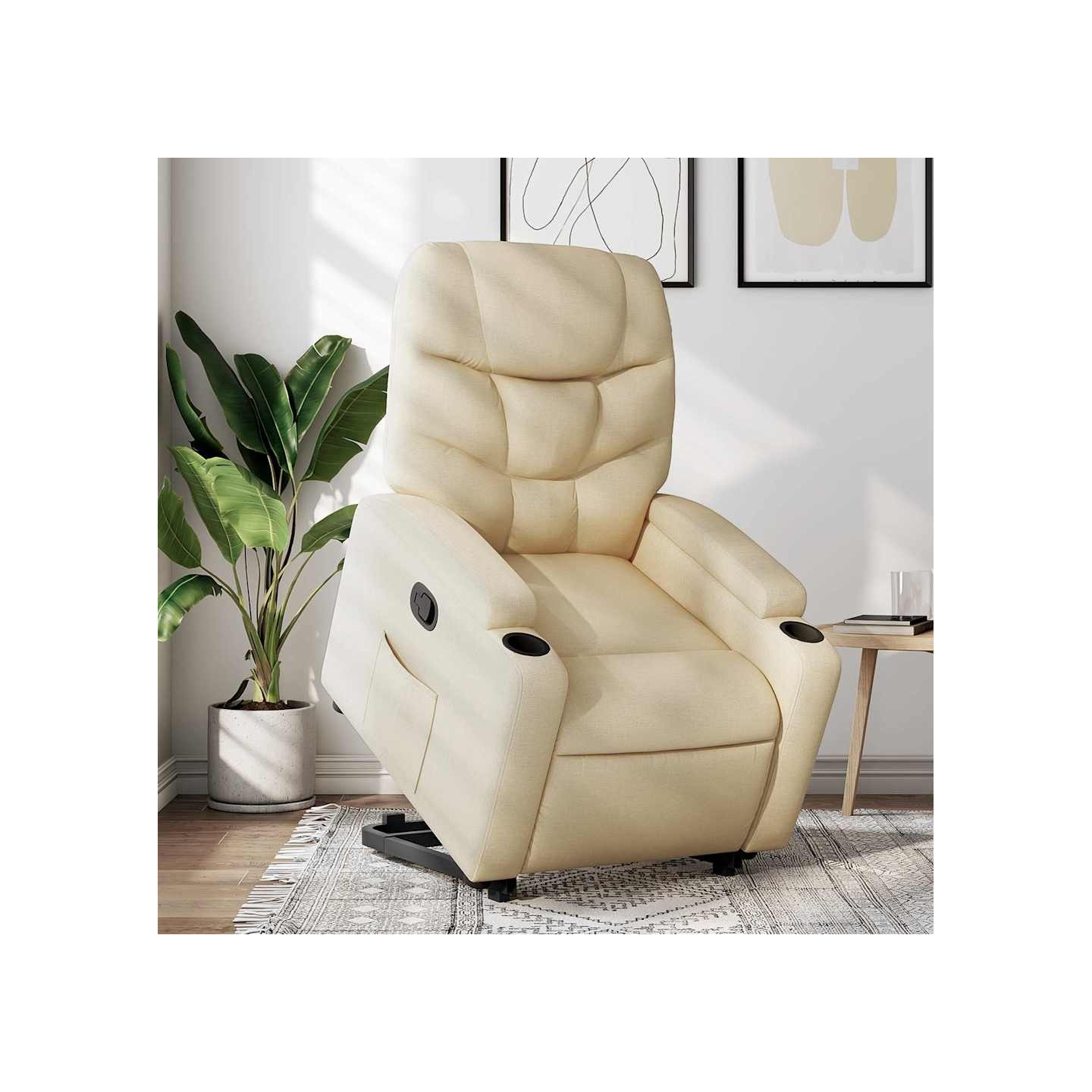 Fauteuil inclinable Crème Tissu