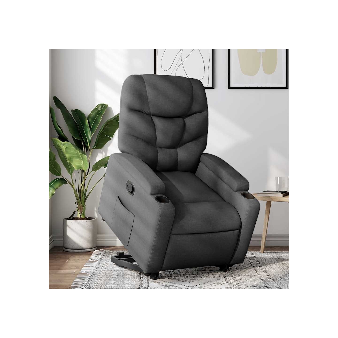 Fauteuil inclinable Gris foncé Tissu